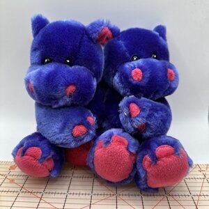 First and main plush purple passion Pink hippopotamus pair 9” Plush Toy
